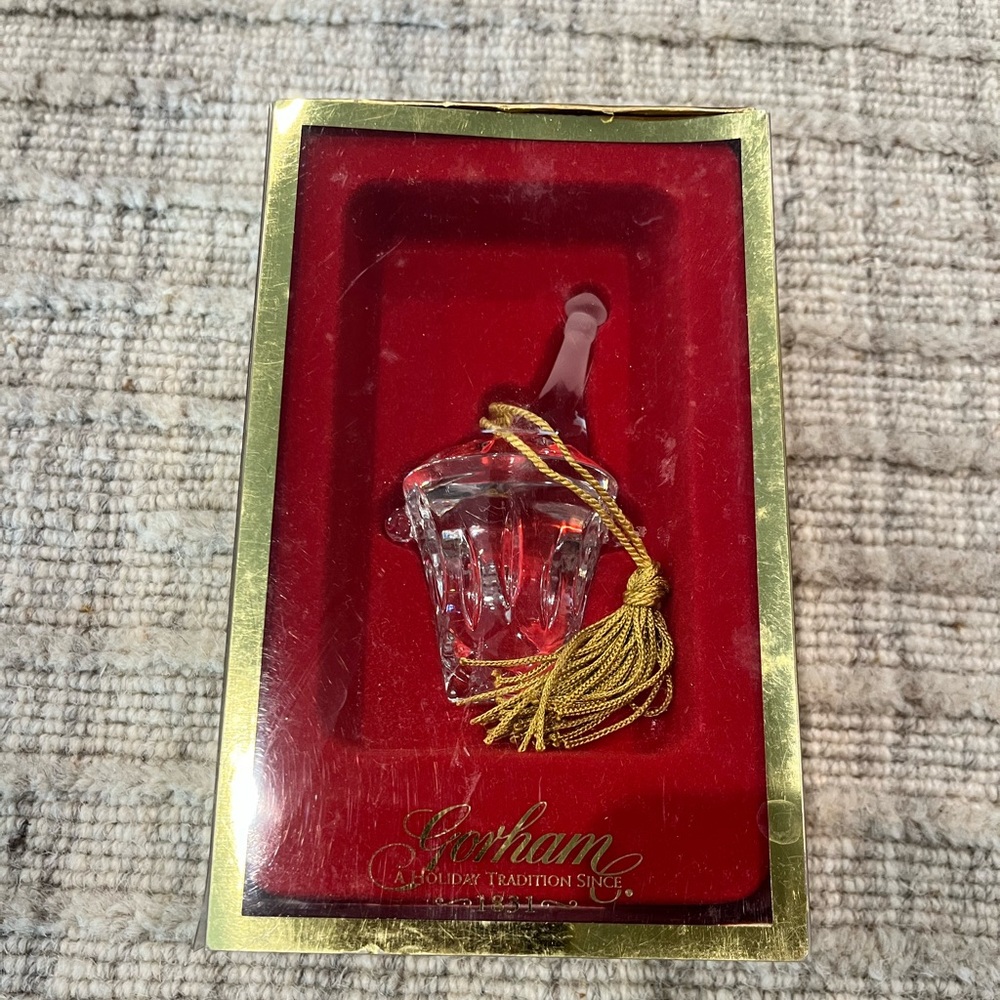 Gorham Crystal Bell with Gold Accent